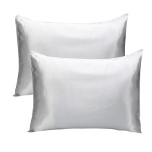 Light Grey Classic Pillowcases Household Satin Silky Pillow Cover with Envelope Closure